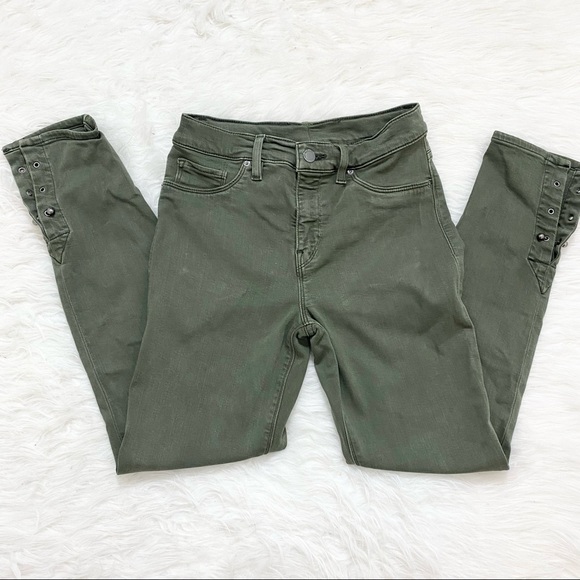 Hudson Jeans Denim - HUDSON LOS ANGELES Olive Green Skinny Jeans